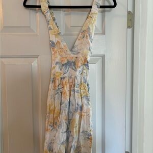 Floral V-Neck Sundress in Yellow & Blue